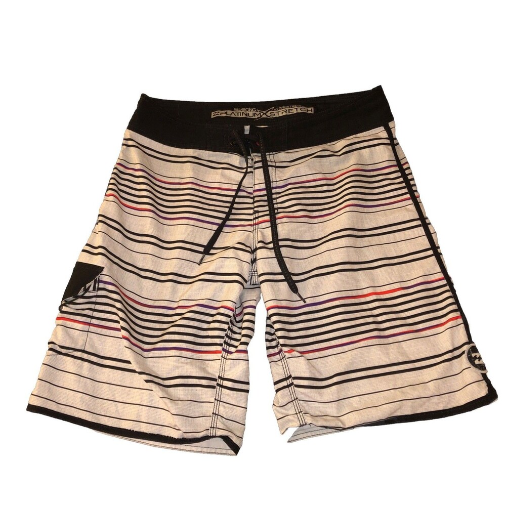 BILLABONG Platinum X Hydrostretch Men’s 36 Boardshorts Swim Shorts Gray Stripes